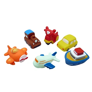 Wholesale Plastic Rubber Truck Cheap Small Little Car Juguetes Squirt Bath Toys for Kids Boys Gift