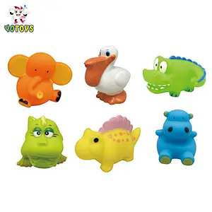 Wholesale Land Animal Elephant Dinosaur Rubber Toy PVC Animal baby Bath Toy for Kids