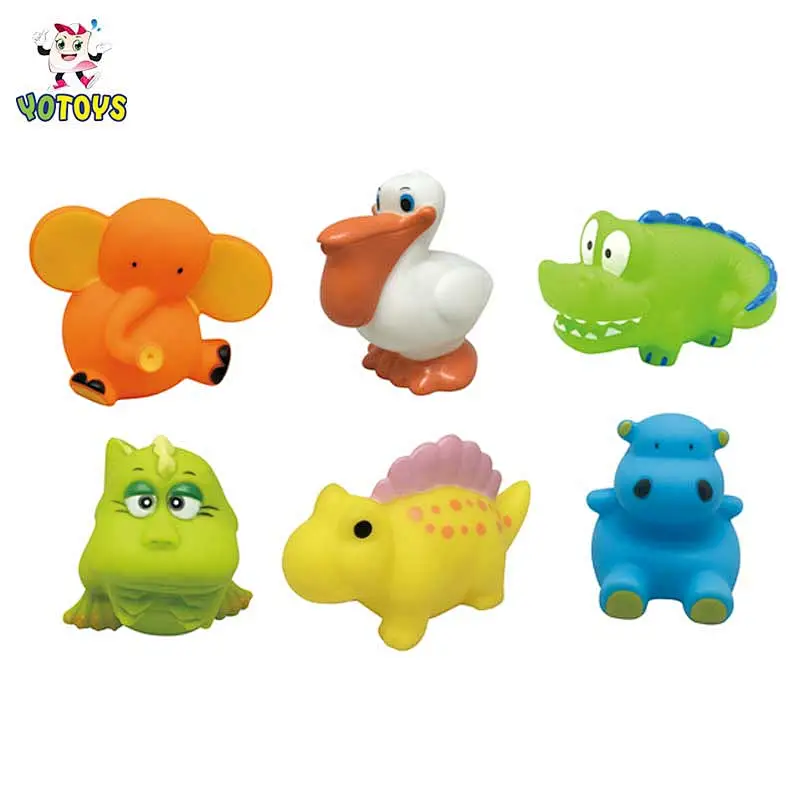 Wholesale Land Animal Elephant Dinosaur Rubber Toy PVC Animal baby Bath Toy for Kids