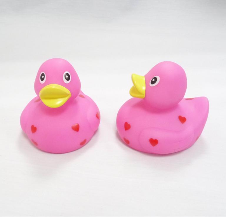 Floating Pink Heart Ducky Duck Bath Toy Animal