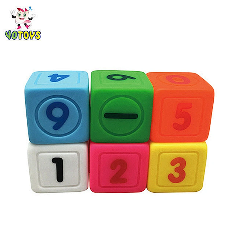 Rubber Plastic Soft Building Blocks with Number Figure Game Bath Shower Math Educational Toys for Child
