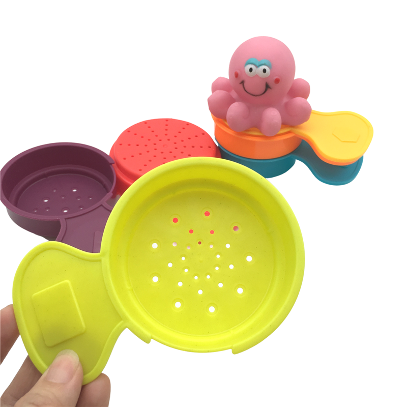 Plastic Stacking Up Cups Game Baby Water Beach Learning Educational Baby Bath Toys for toddler child