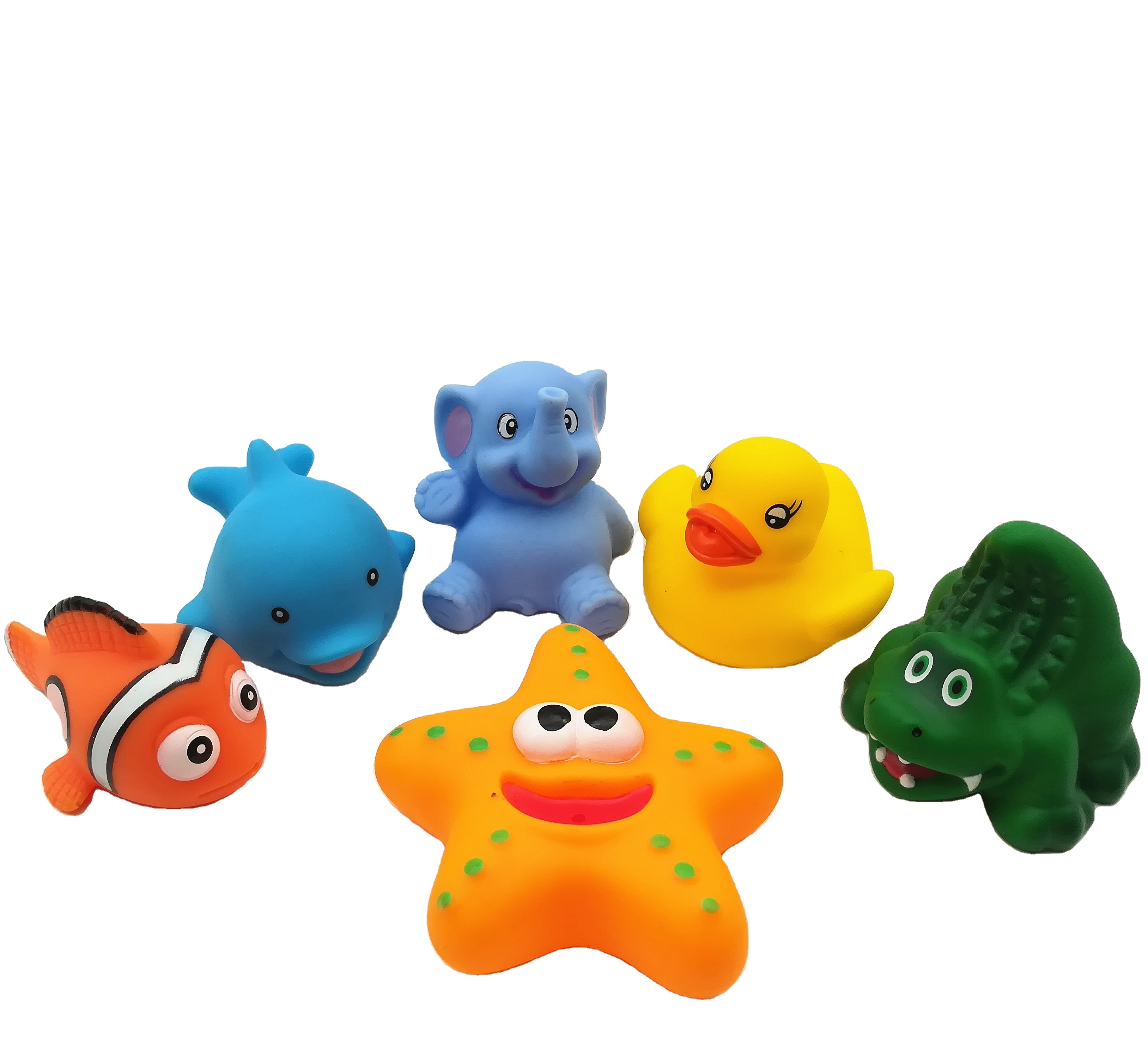 Custom Pvc Toys Elephant Crocodile Mini Sea Animal Figures Toy Rubber Duck Baby Bath Toys for Kids