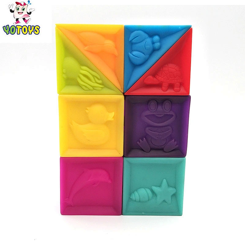 China Wholesales Soft Plastic Rubber Building Blocks Animal Digit Educational Toys Set for Children