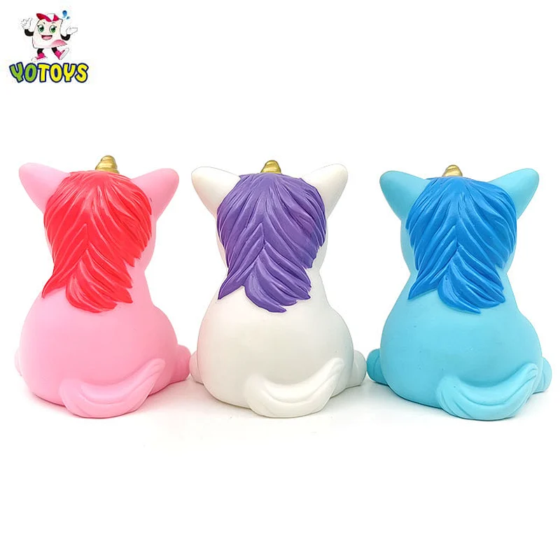 2021 juguete Wholesale plastic Vinyl Animal Unicorn Squeaky Sound baby water Bath Toys for Kids girls