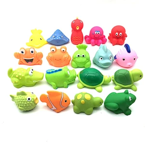 Fishing Game Sea Animal rubber duck Figure Game Toys water Squirt Bath Tub Toy Set for Kids Gift