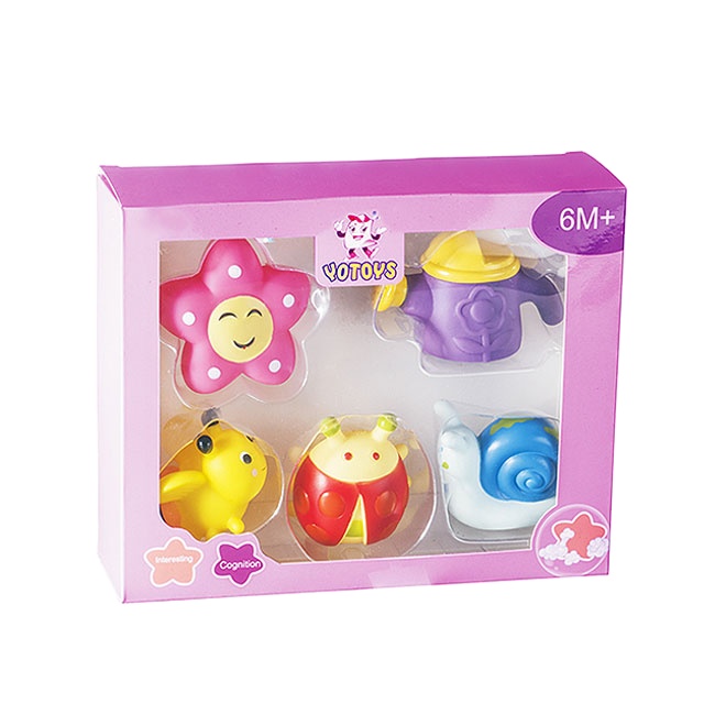 Wholesale kids garden toys watering sprinkler soft rubber flower insect plastic learning toys kids set for child