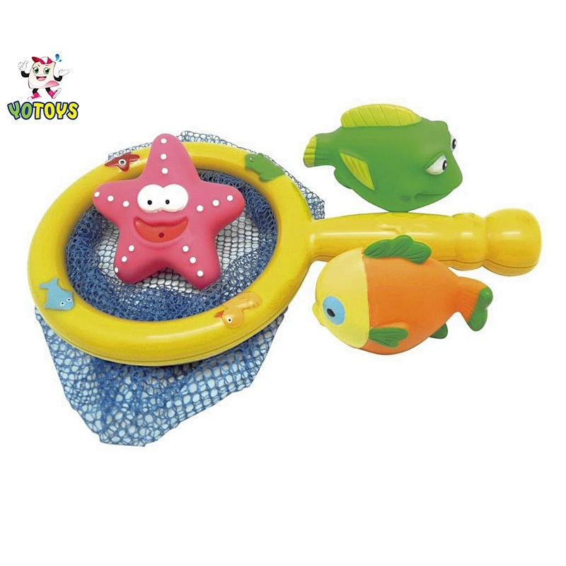 Plastic Vinyl Animal Fishing Game Bath Toy Set for Baby Shower Squirt Bathroom Fun for Toddlers Infant