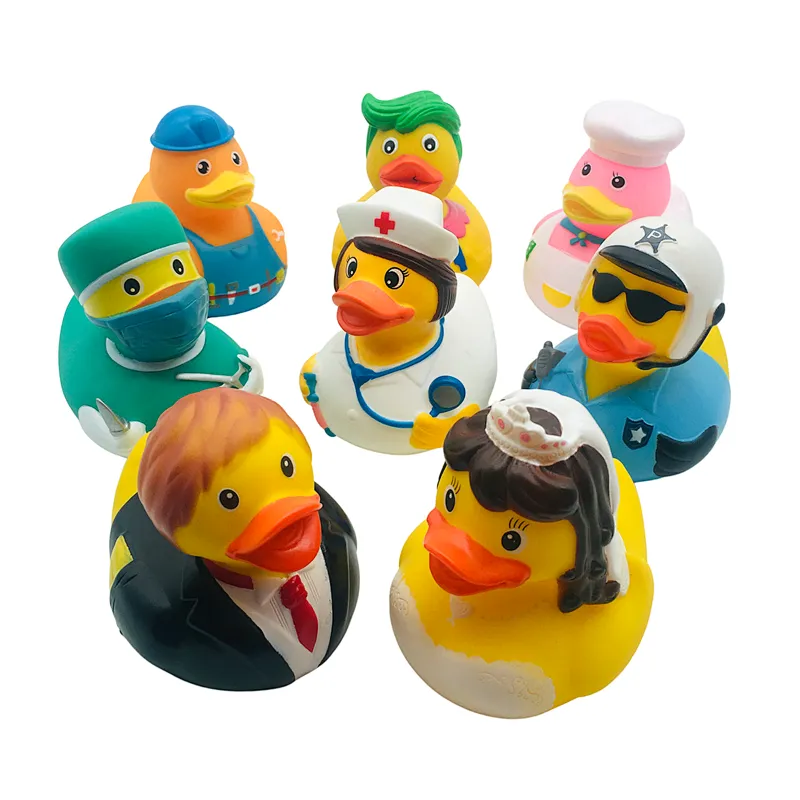 Hot sale Plastic Pvc Vinyl squeeky rubber animal figure character floating Baby Bath duck for child