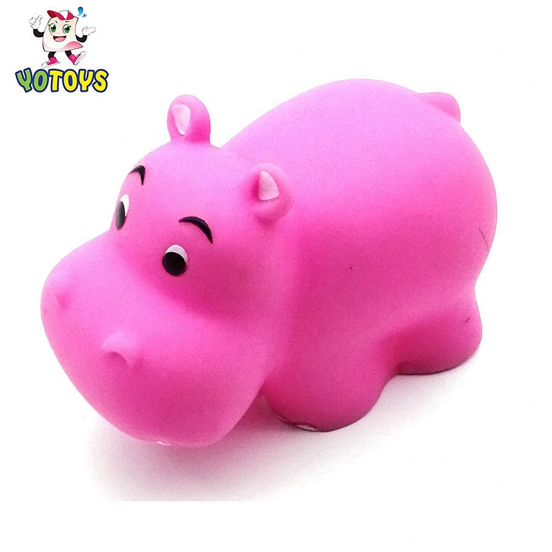 Eco Friendly Cute Pvc Soft Plastic Hippo Vinyl Lovely Babies Gift Fountain Squirt  Bath Toys for Kids