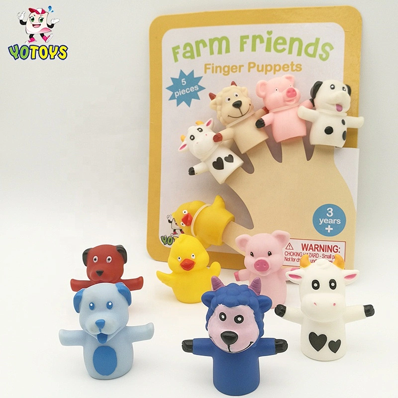 Plastic Vinyl Pvc Baby Small Farm Animal Baby Bath Toy Finger Puppet  for Kids Child Toddlers Infant