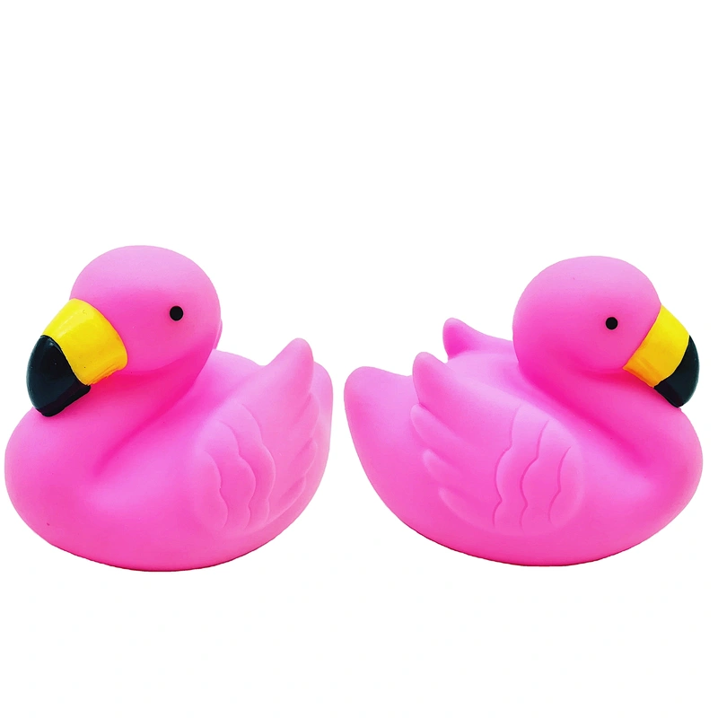 China Manufacturer Rubber Pink Flamingo Floating Squeaky Baby Bath Animal Toy for Kids Bathtub Fun