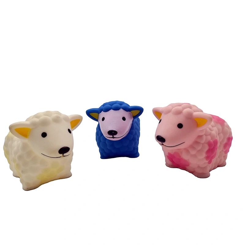 Eco-friendly Plastic Sheep Shape PVC squeaky Product Small Farm Animal bath tub bathroom Toy for Kids