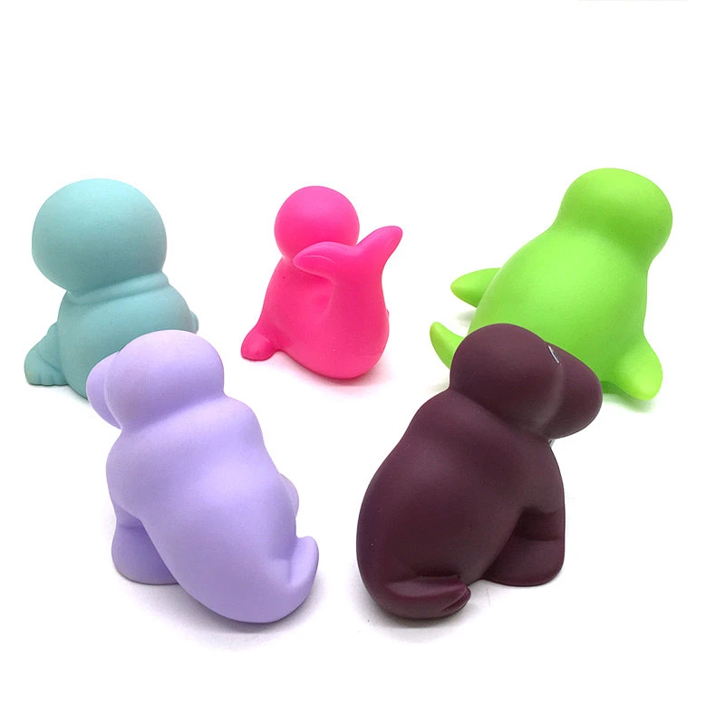 Eco friendly Wholesale Custom Ocean Sea Lion seal Animal PVC squirt Squeaky baby Bath Tub Toy for Kid