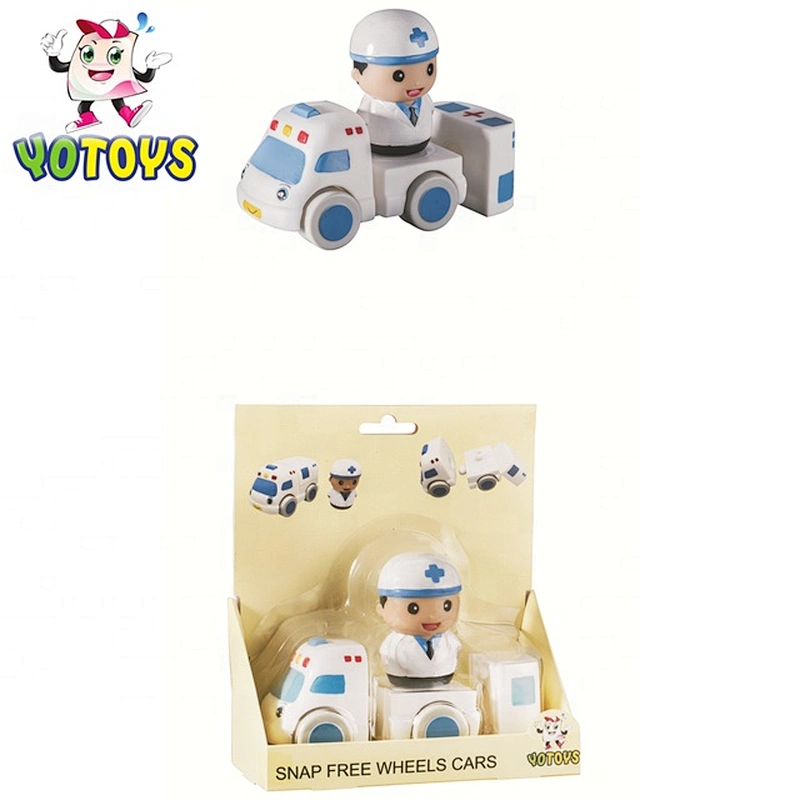 PVC vinyl Mini Firemen Figure Fire Truck Ambulance Policemen Baby Vehicle Car Toy Set for Boys Gifts