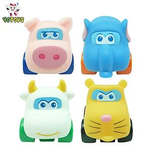 China Manufacturer Eco friendly PVC Vinyl Plastic Animal Car Sets Educational Toys for Baby Boys Gifts