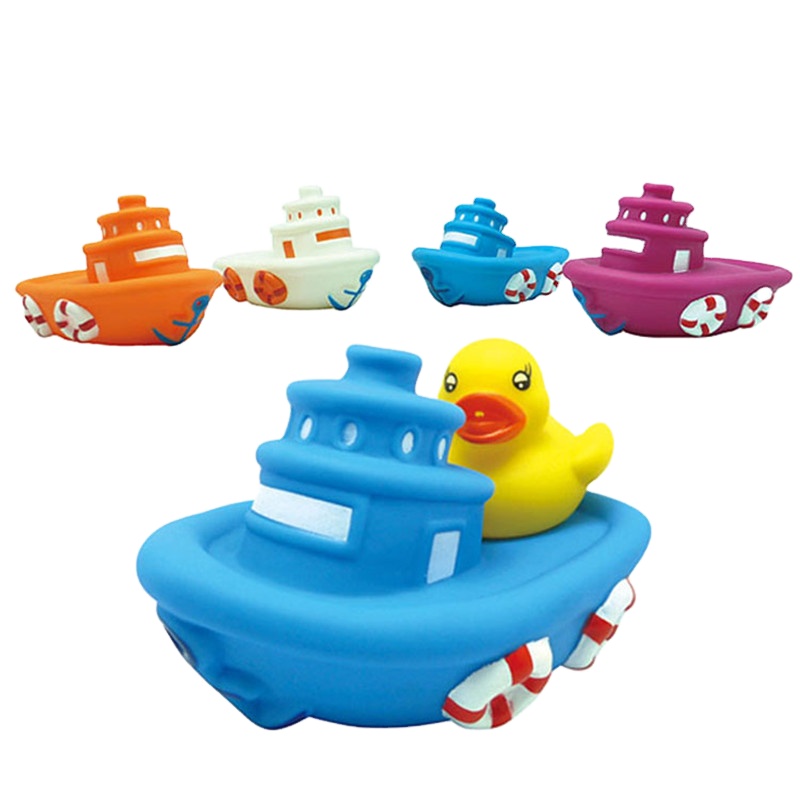 Eco Friendly Plastic rubber Juguetes Desde Spray Water Boat Airplane Squirt Bath Toys for Kids