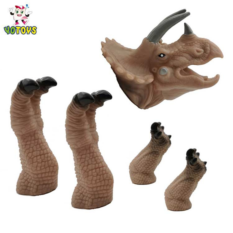 Soft PVC Plastic Rubber 3D Animal Figure Dinosaur Shark Finger Hand Puppets Toys for Boys children