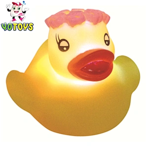 2021 Princess Plastic Rubber Duck Bath Toys Floating Flashing Led Light Up Toy for Babies Child Gilrs
