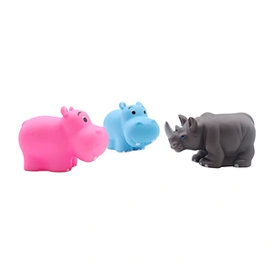 Juguetes Rubber Plastic PVC Jungle Zoo Animal Figure Children Water Toys Set for Baby Bathing Gift
