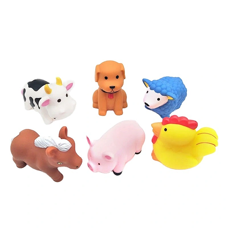 New Toys 2021 Custom PVC Plastic Vinyl Cow Sheep Horse Chick Pig Farm Animal Bath Toy Set for Toddlers