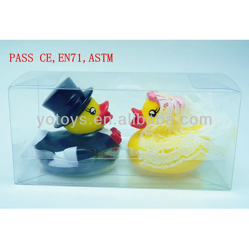 Promotional Pvc Rubber Duck Shower Toys Bride Groom Duck for Wedding Favors Bridal Party Gifts Set