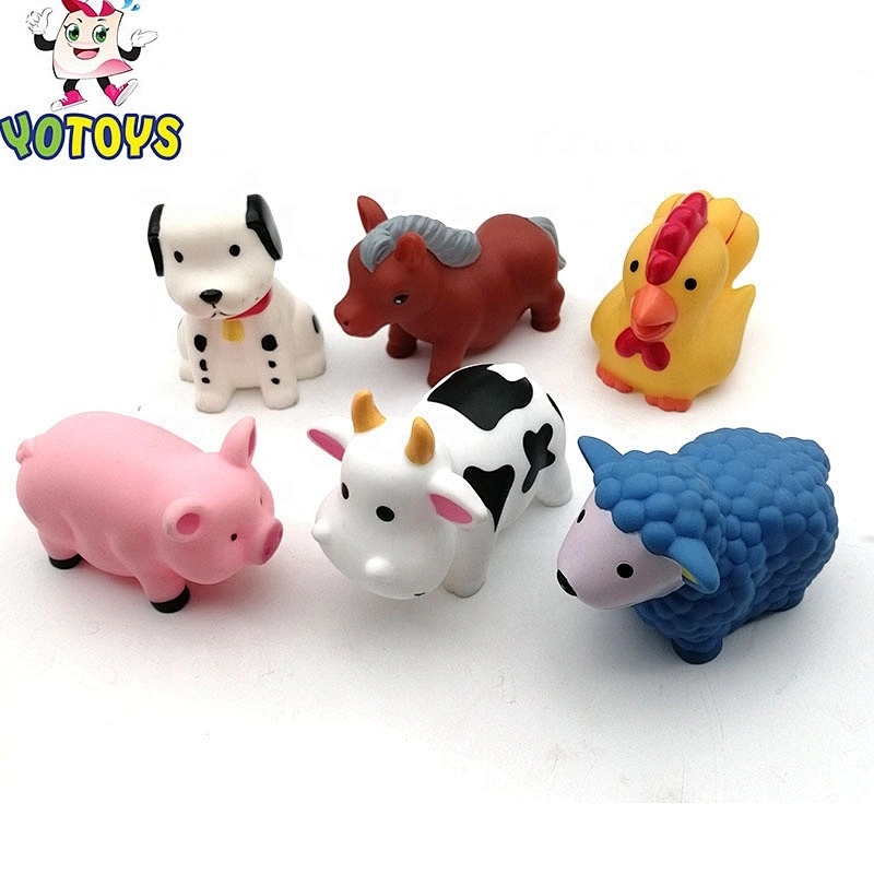 Eco Friendly Customize Bulk Toys Soft Rubber Plastic PVC Farm Animals Squirt Bath Toy Set for Babies
