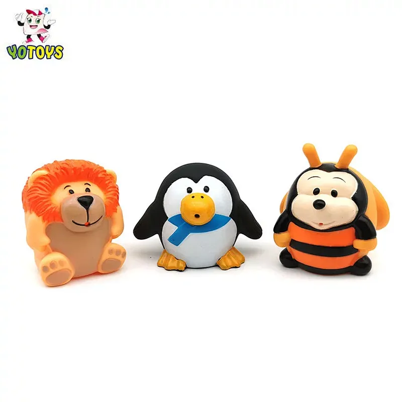 Oyuncak Rubber Soft Plastic Teddy Bear Ball Animal Toys Squeaky Water Spray Bath Toys Set for Kids