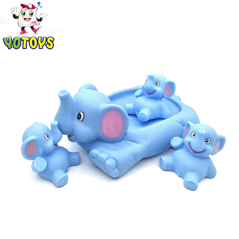 New design Baby Bathing Squirting Soft Rubber Elephant Bath Toy set family bath toy sets for kids
