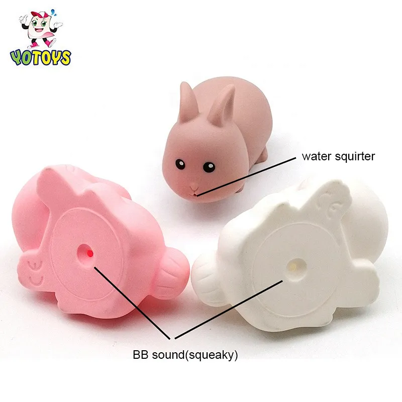 High quality BSCI factory audit cute squeaky bunny soft toy rabbit water squirter baby bath toy
