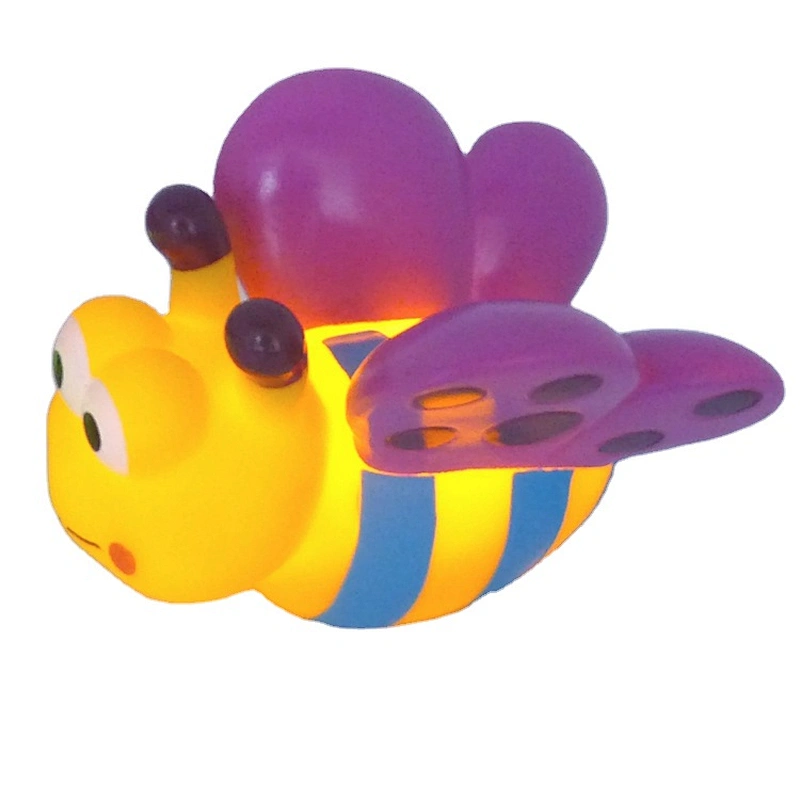 Novelty Small Animals Plastic Insect Butterfly Squirting LED Flashing Bath Bathroom Toys for Baby Kid