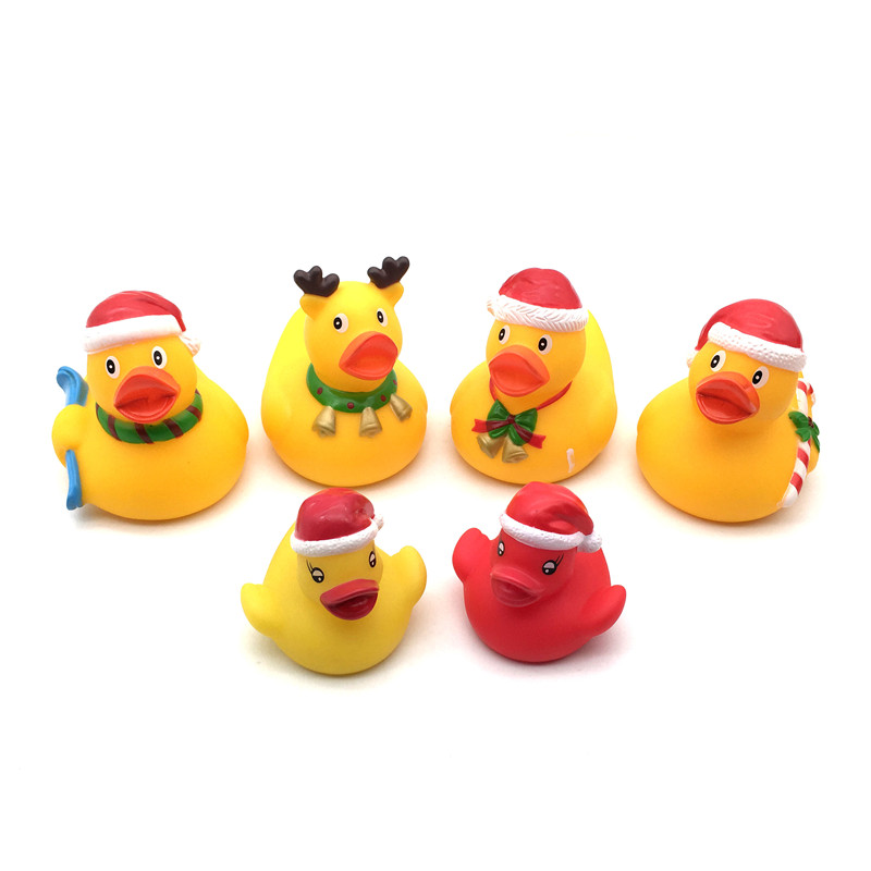Cheaper price Wholesales Christmas plastic toy , Christmas Rubber duck , Christmas ball, Cute Photos ball