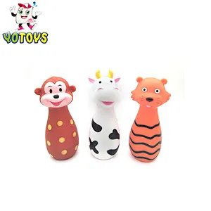 China Wholesale Bowling Ball Game Pig Cat Cow Farm Animal Plastic Baby Ball Educational Toy for Kids