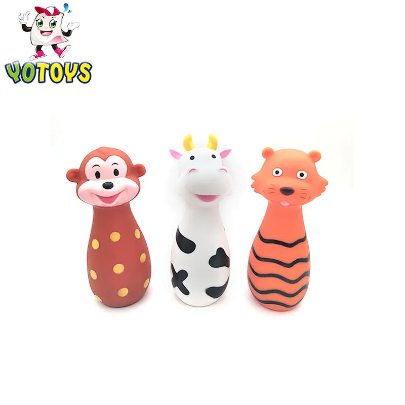 China Wholesale Bowling Ball Game Pig Cat Cow Farm Animal Plastic Baby Ball Educational Toy for Kids