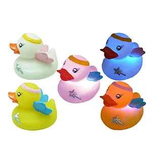 Plastic Rubber Led Light Up Flashing Rubber Duck Water Baby Bath Tub Bathroom Toys for Children Girl
