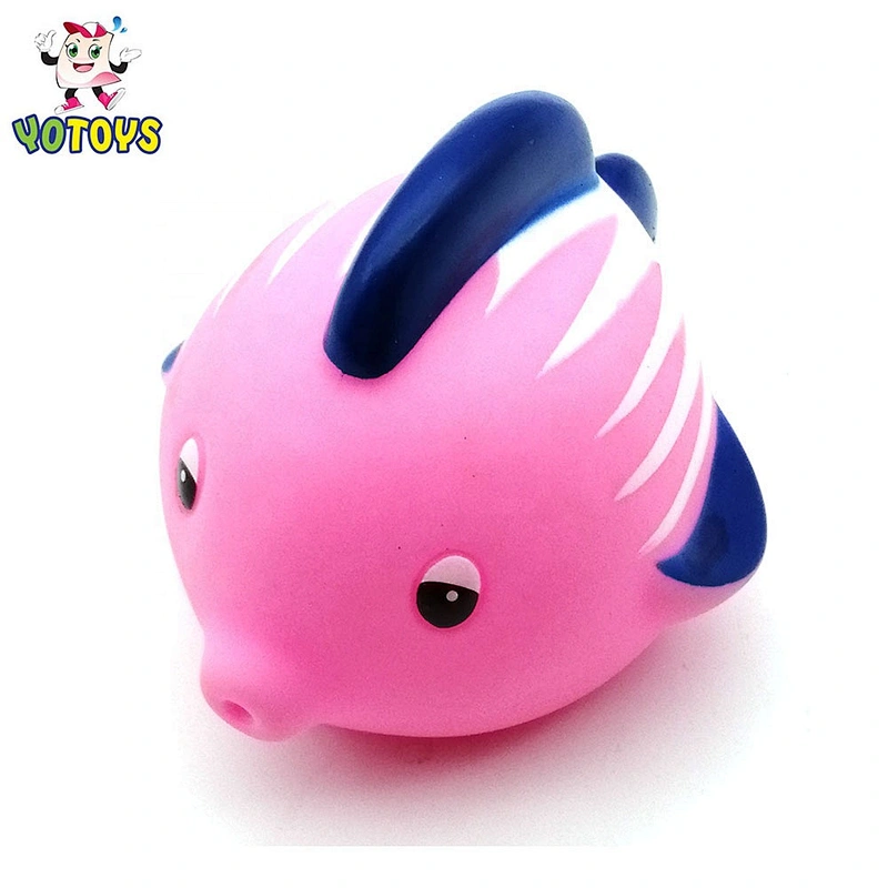 Floating Pink striped fish squirter Clown Fish toys Cartoon pvc bathing toys for toddlers