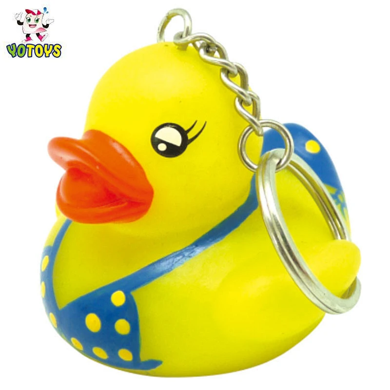 Custom Pvc 3d Soft Rubber Duck Key Chain Key Ring Bride Groom Couple Keychain Toy Promotional Gift