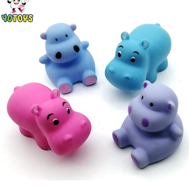 Eco Friendly Cute Pvc Soft Plastic Hippo Vinyl Lovely Babies Gift Fountain Squirt  Bath Toys for Kids