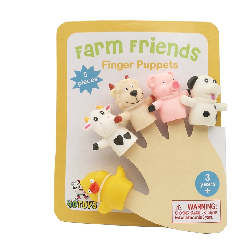Plastic Vinyl Pvc Baby Small Farm Animal Baby Bath Toy Finger Puppet  for Kids Child Toddlers Infant