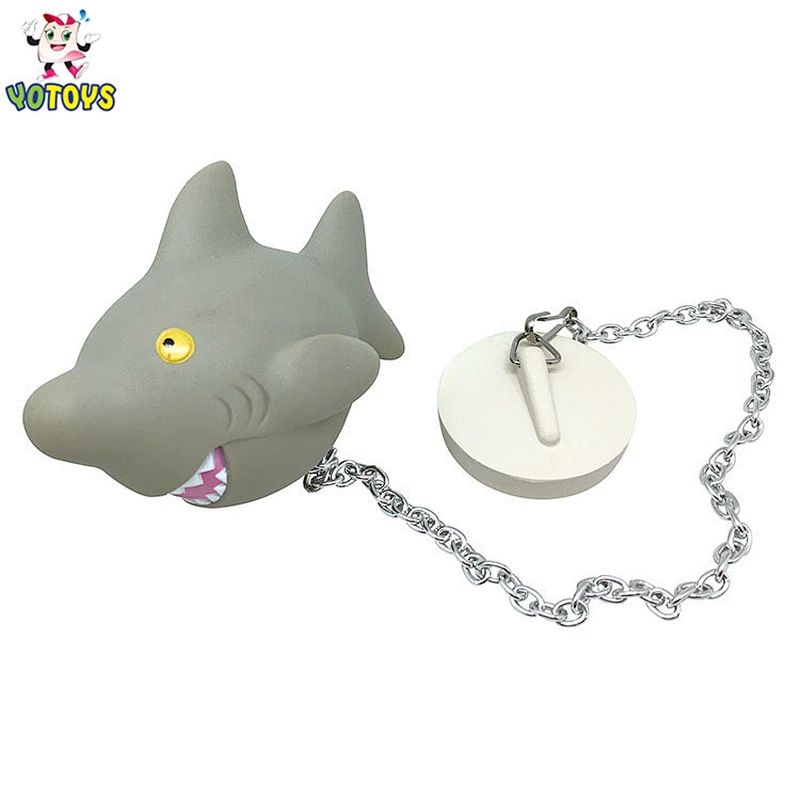 Vinyl PVC Animal Turtle Toy with Metal Chain Stopper Floating Bathbub Plug Drain Cover for Bathroom
