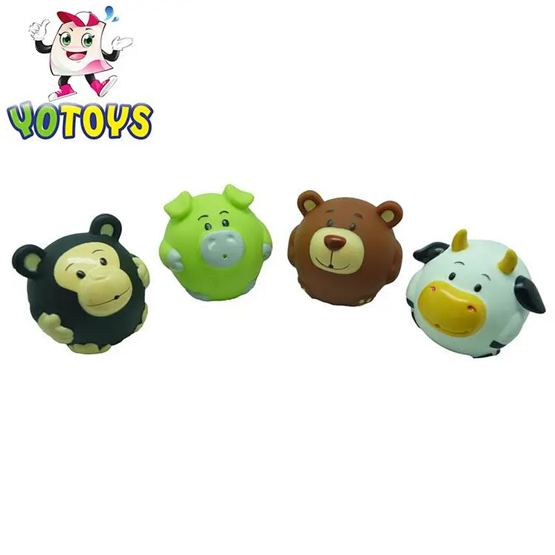 New design Lovely rubber small animal baby toys cute monkey toys zoo animal bath toy sets for children
