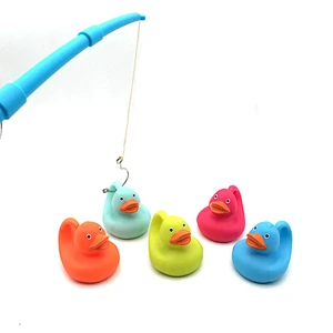 New  small plastic baby toy fishing game fishing rod toy duck