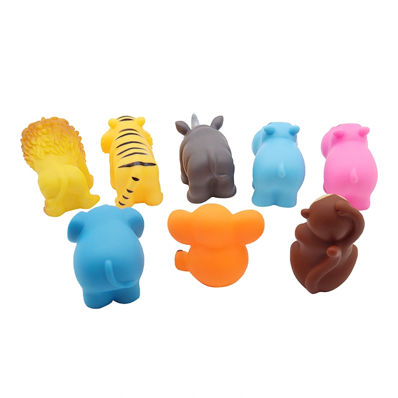 Hippo tiger elephant lion crocodile Animal Pvc Plastic Rubber Bath Shower Water bathroom Toys for Baby