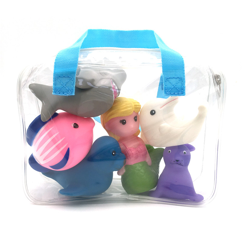 2022 Eco Friendly Ocean Sea Animal Figure Mermaid doll Squirting water games Bath time Toys for Baby
