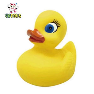 Floating Squeaky Big Eyes Baby Girl Rubber Duck Soft Bath Toy