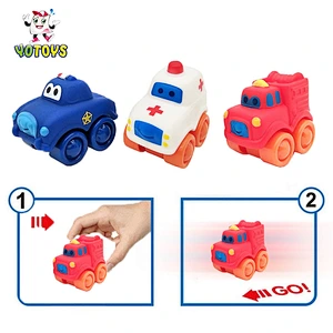 Eco Friendly Plastic Policemen Firemen Figure Ambulance Small Educational Car Toy Set for Boy Babies