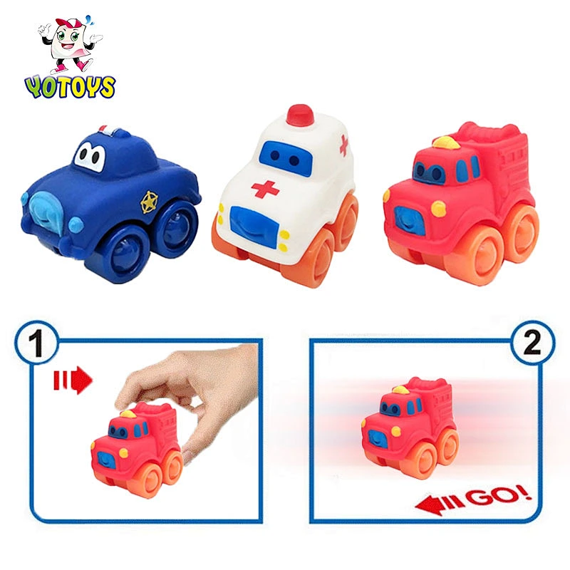 Eco Friendly Plastic Policemen Firemen Figure Ambulance Small Educational Car Toy Set for Boy Babies