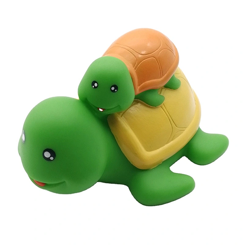China Dongguan Manufacturer Promotional Soft Plastic Vinyl Mother Baby Turtle Bath Toys Set for Kids