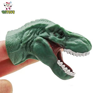 Soft PVC Plastic Rubber 3D Animal Figure Dinosaur Shark Finger Hand Puppets Toys for Boys children