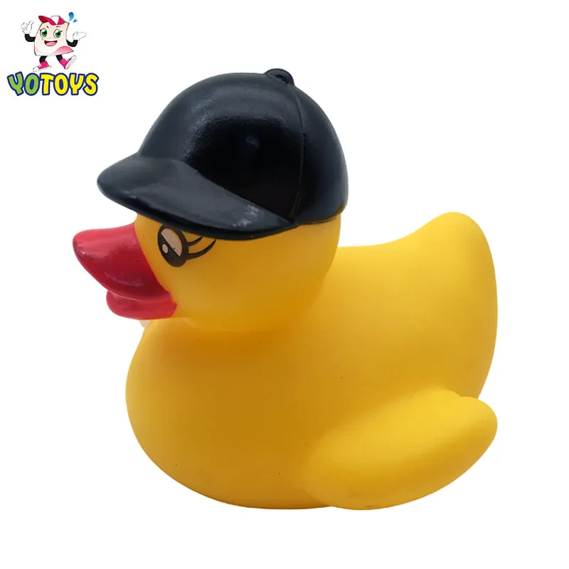 Custom Vinyl Safe eco Soft sport swimming Football rubber duck Ducky Baby Bathing Toys for Kids